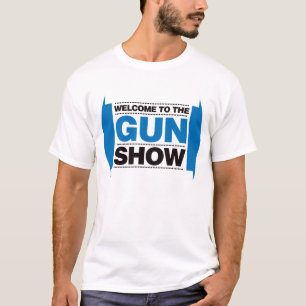 Willkommen zur Waffenmesse - Schwarzes und Blau T-Shirt