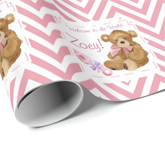 Willkommen zur Welt Geschenkpapier (Rolleneckpunkt)