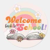 Willkommen zurück auf dem Schulaufkleber Runder Aufkleber (Vorderseite)