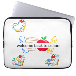 Willkommen zurück bei Schulbedarf und Apfel-Illust Laptopschutzhülle