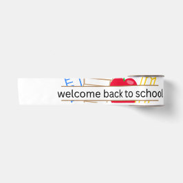 Willkommen zurück bei Schulbedarf und Apfel-Illust Satinband