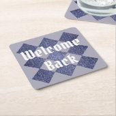 Willkommen zurück Business Mosaic Blue Diamond Mit Rechteckiger Pappuntersetzer (angewinkelt)