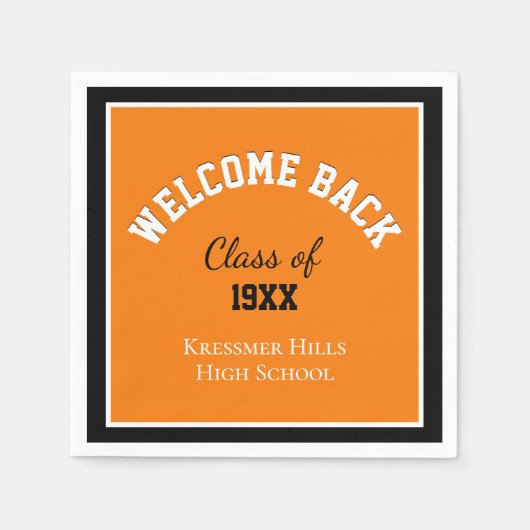 Willkommen zurück! Custom Class Wiedersehen Napkin Serviette (Vorderseite)