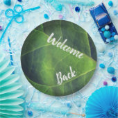 Willkommen Zurück Green Leaf Foto Freiwillige Mita Pappteller (Party)