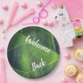 Willkommen Zurück Green Leaf Foto Freiwillige Mita Pappteller (Party)