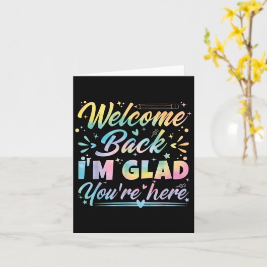 Willkommen zurück, ich bin froh, dass Sie hier sin Karte (Gelbe Blume)