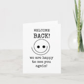 Willkommen zurück, ich freue mich, Sie wiederzuseh Karte (Vorderseite)
