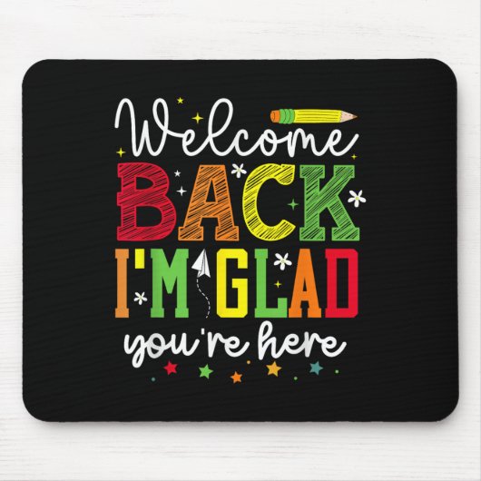 Willkommen zurück im Glad Youre Here _ School Grap Mousepad (Vorne)