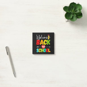 Willkommen zurück in der Schule 2026 Lehrer Schüle Post-it Klebezettel