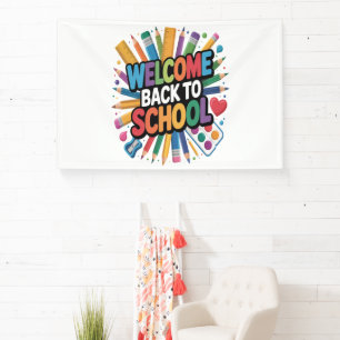 Willkommen zurück in der Schule Banner
