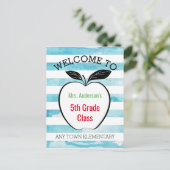 Willkommen zurück in der Schule, bei Apple & Water Postkarte (Stehend Vorderseite)