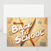 Willkommen zurück in der Schule – Bleistift-Kunstd (Vorne/Hinten)