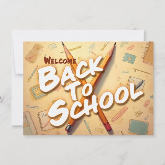 Willkommen zurück in der Schule – Bleistift-Kunstd (Vorderseite)