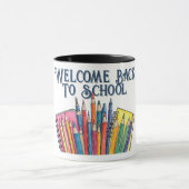 Willkommen zurück in der Schule – Bunter Start Tasse (Zentrum)