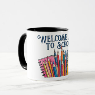 Willkommen zurück in der Schule – Bunter Start Tasse