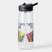 Willkommen zurück in der Schule – Bunter Start Trinkflasche (Links)