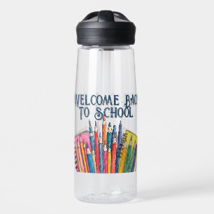 Willkommen zurück in der Schule – Bunter Start Trinkflasche
