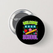 Willkommen zurück in der Schule Erster Schultag Button (Vorne & Hinten)