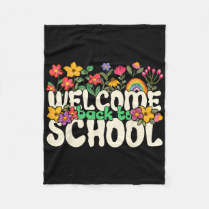 Willkommen Zurück In Der Schule Farbige Blumen Leh Fleecedecke