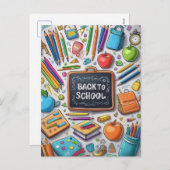 Willkommen zurück in der Schule! Feiertagspostkarte (Vorne/Hinten)