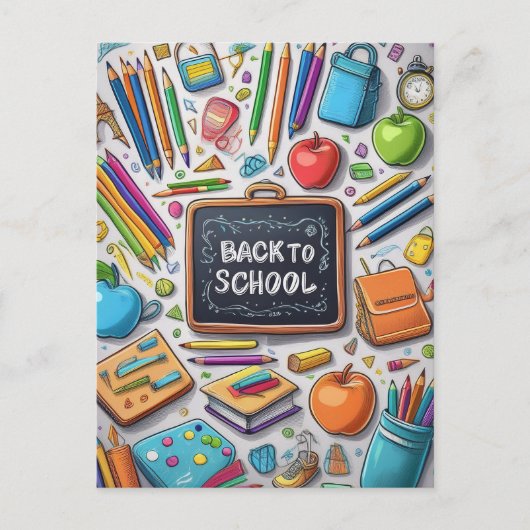 Willkommen zurück in der Schule! Feiertagspostkarte (Vorderseite)