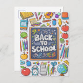 Willkommen zurück in der Schule! Feiertagspostkarte (Vorne/Hinten)