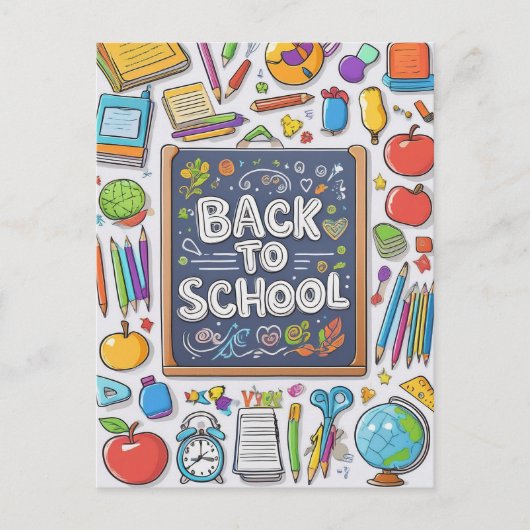 Willkommen zurück in der Schule! Feiertagspostkarte (Vorderseite)