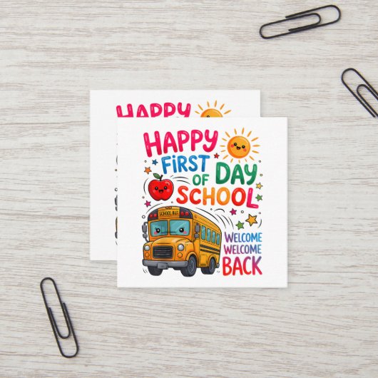 Willkommen zurück in der Schule Froher erster Tag (Vorderseite/Rückseite Beispiel)
