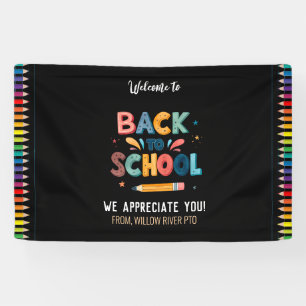 Willkommen zurück in der Schule – Helle und lustig Banner