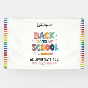 Willkommen zurück in der Schule – Helle und lustig Banner