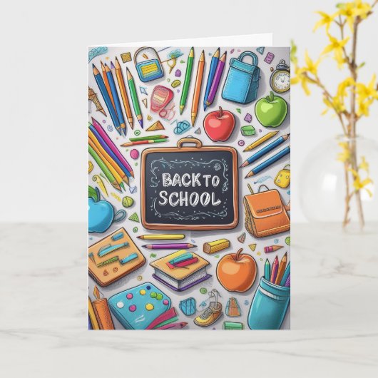 Willkommen zurück in der Schule! Karte (Gelbe Blume)