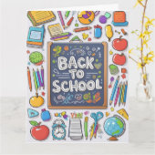 Willkommen zurück in der Schule! Karte (Gelbe Blume)