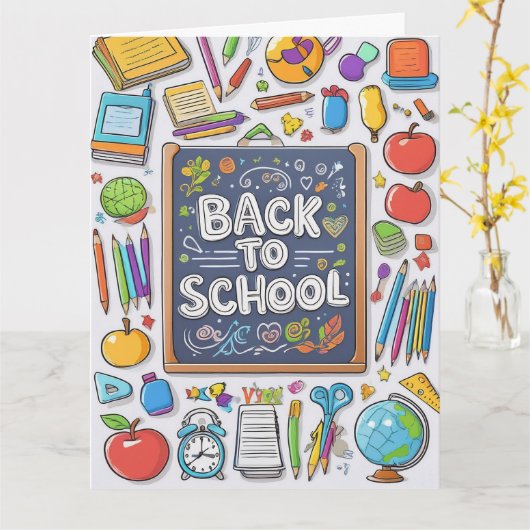 Willkommen zurück in der Schule! Karte (Gelbe Blume)