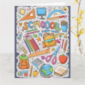 Willkommen zurück in der Schule! Karte (Gelbe Blume)