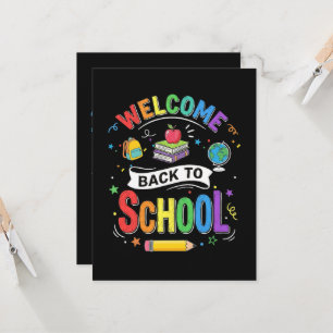Willkommen zurück in der Schule Kinder Lehrer Erst Einladung