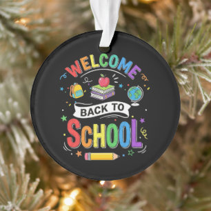 Willkommen zurück in der Schule Kinder Lehrer Erst Ornament