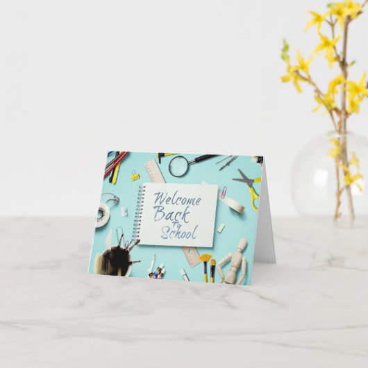 Willkommen zurück in der Schule - kreativer Stil f Karte (Gelbe Blume)