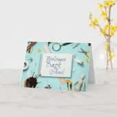 Willkommen zurück in der Schule - kreativer Stil f Karte (Gelbe Blume)