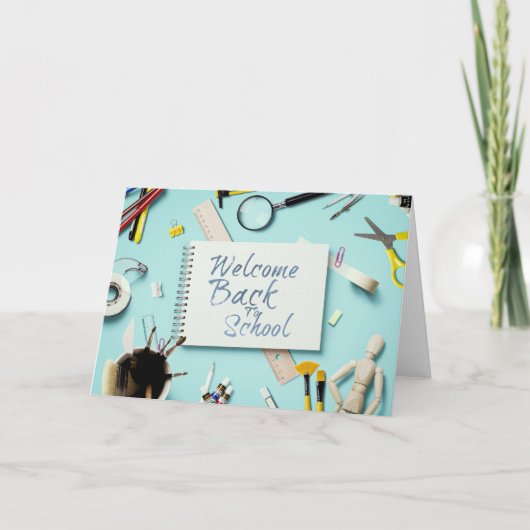 Willkommen zurück in der Schule - kreativer Stil f Karte (Vorderseite)