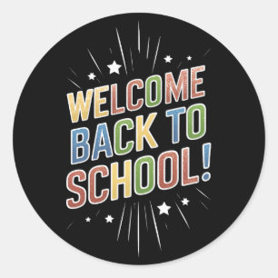 Willkommen Zurück In Der Schule Lehrer Erster Schu Runder Aufkleber