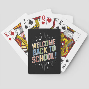 Willkommen Zurück in der Schule Lehrer Erster Schu Spielkarten