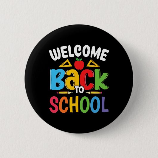 Willkommen Zurück In Der Schule Lehrer Schüler Ers Button (Vorderseite)
