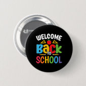 Willkommen Zurück In Der Schule Lehrer Schüler Ers Button (Vorne & Hinten)