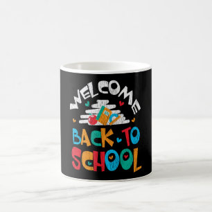 Willkommen zurück in der Schule Lehrer Schüler Kin Kaffeetasse