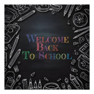 Willkommen zurück in der Schule – Neues Schuljahr Poster
