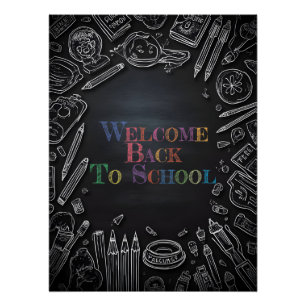 Willkommen zurück in der Schule – Neues Schuljahr Poster