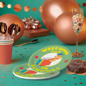 Willkommen zurück in der Schule Pappteller