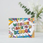 Willkommen zurück in der Schule Postkarte (Stehend Vorderseite)