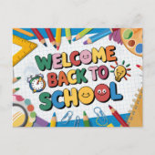 Willkommen zurück in der Schule Postkarte (Vorderseite)