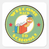 Willkommen zurück in der Schule Quadratischer Aufkleber (Vorderseite)